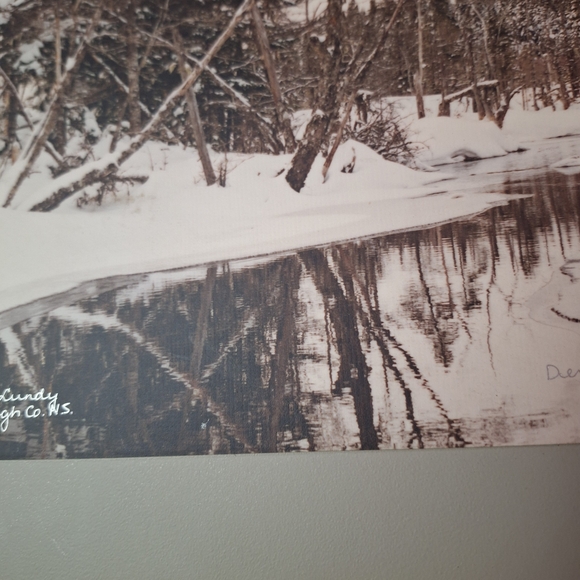 Vintage 1992 Derek Hendsbee "Winter in Lundy" PERMAplaque Art 16"X12" - Picture 12 of 16